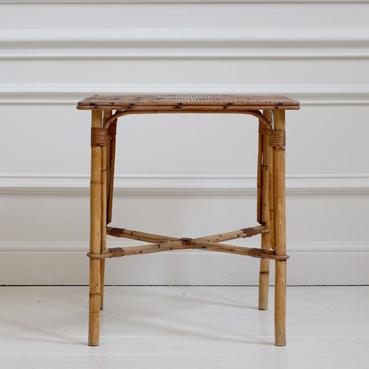 1970s Italian Style Rattan Side Table