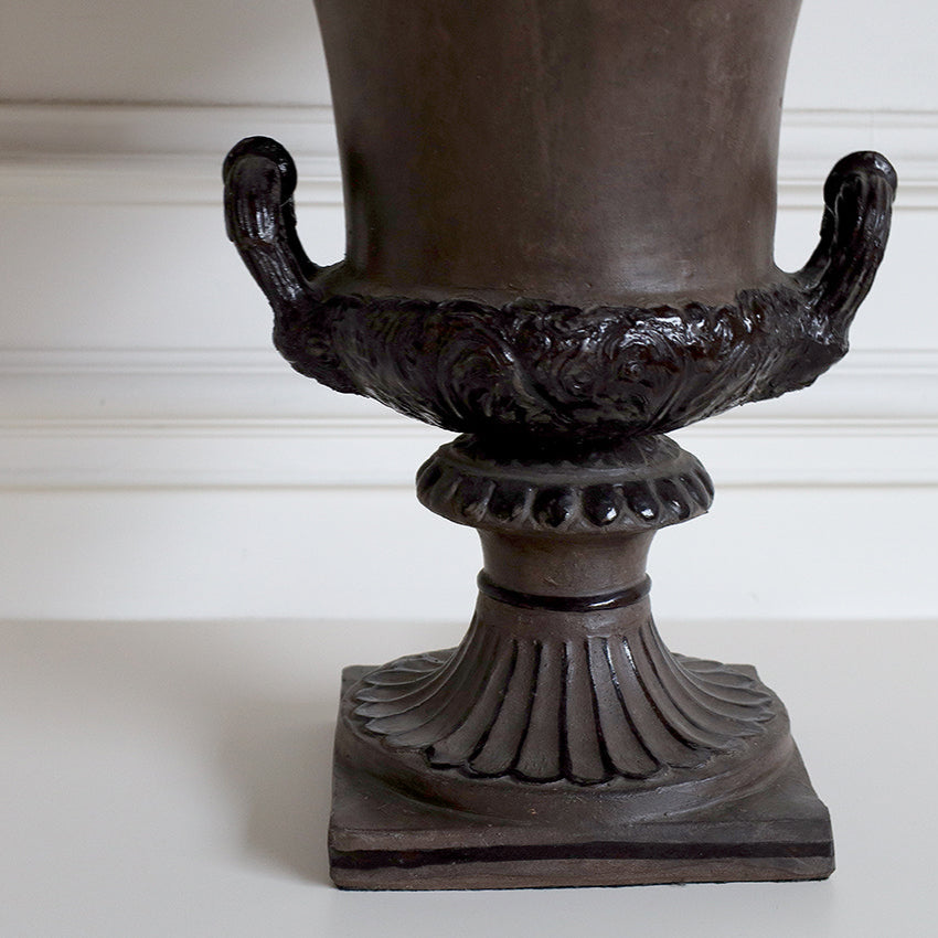 1970s Italian Glazed Terracotta Urn Table Lamp