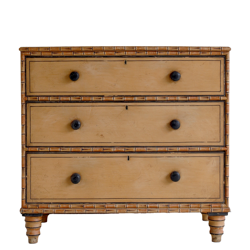 19th Century Faux Bamboo Chest of Drawers