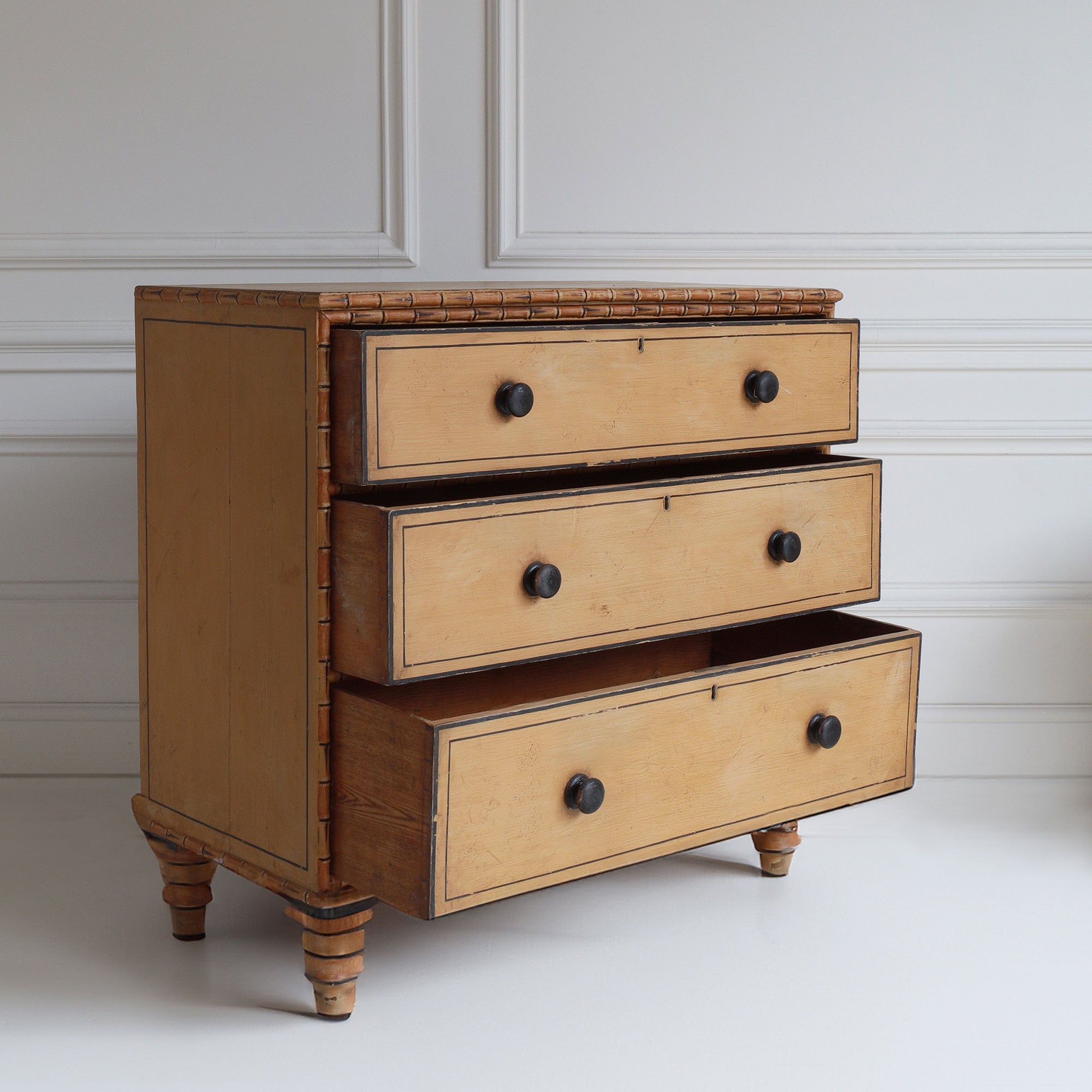 19th Century Faux Bamboo Chest of Drawers