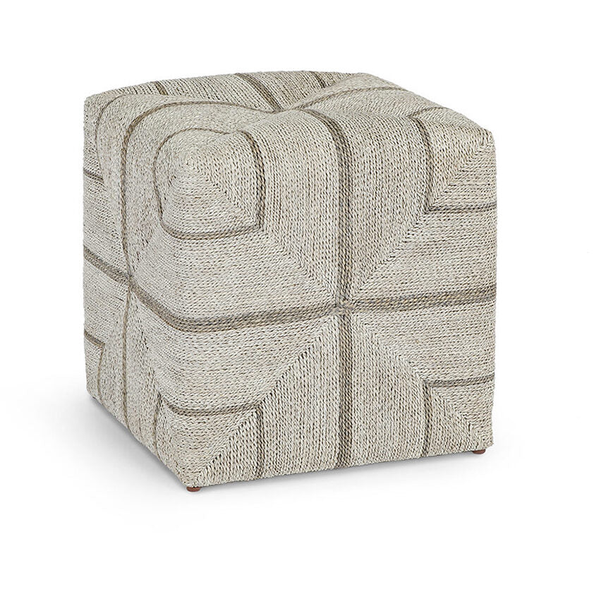 Fritz Rope Square Ottoman - Fog White