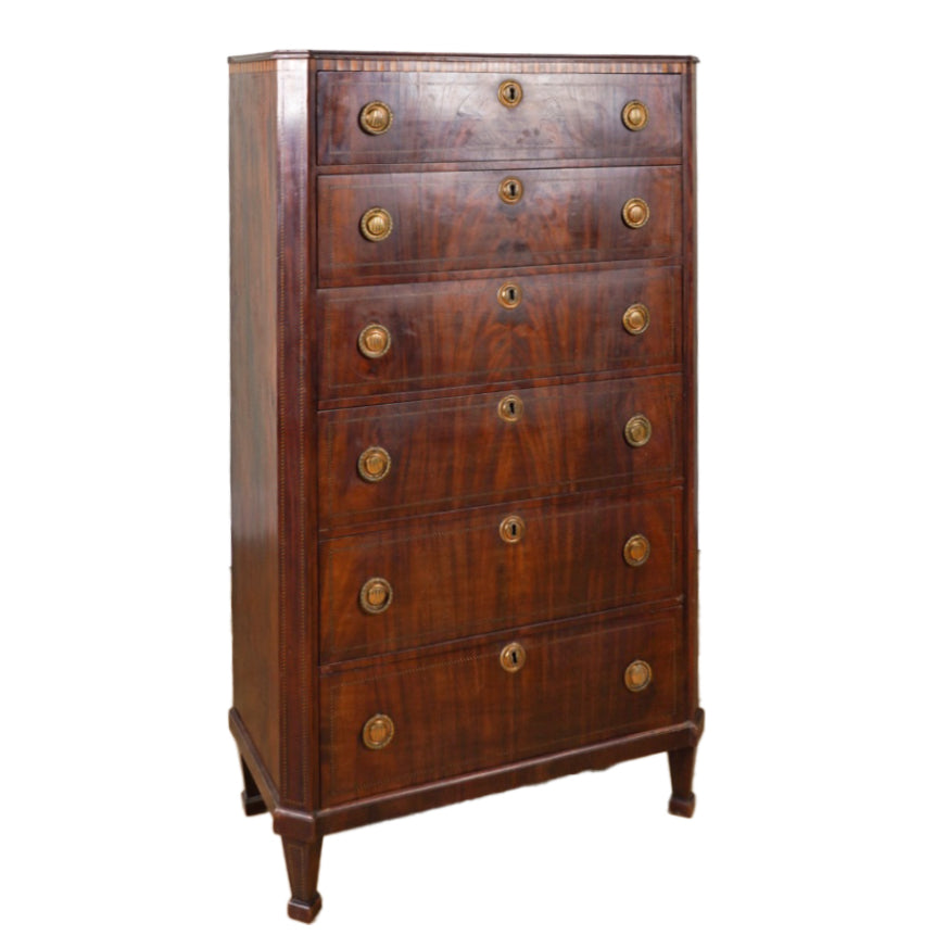 18th Century Dutch Inlaid Mahogany Chest of Drawers