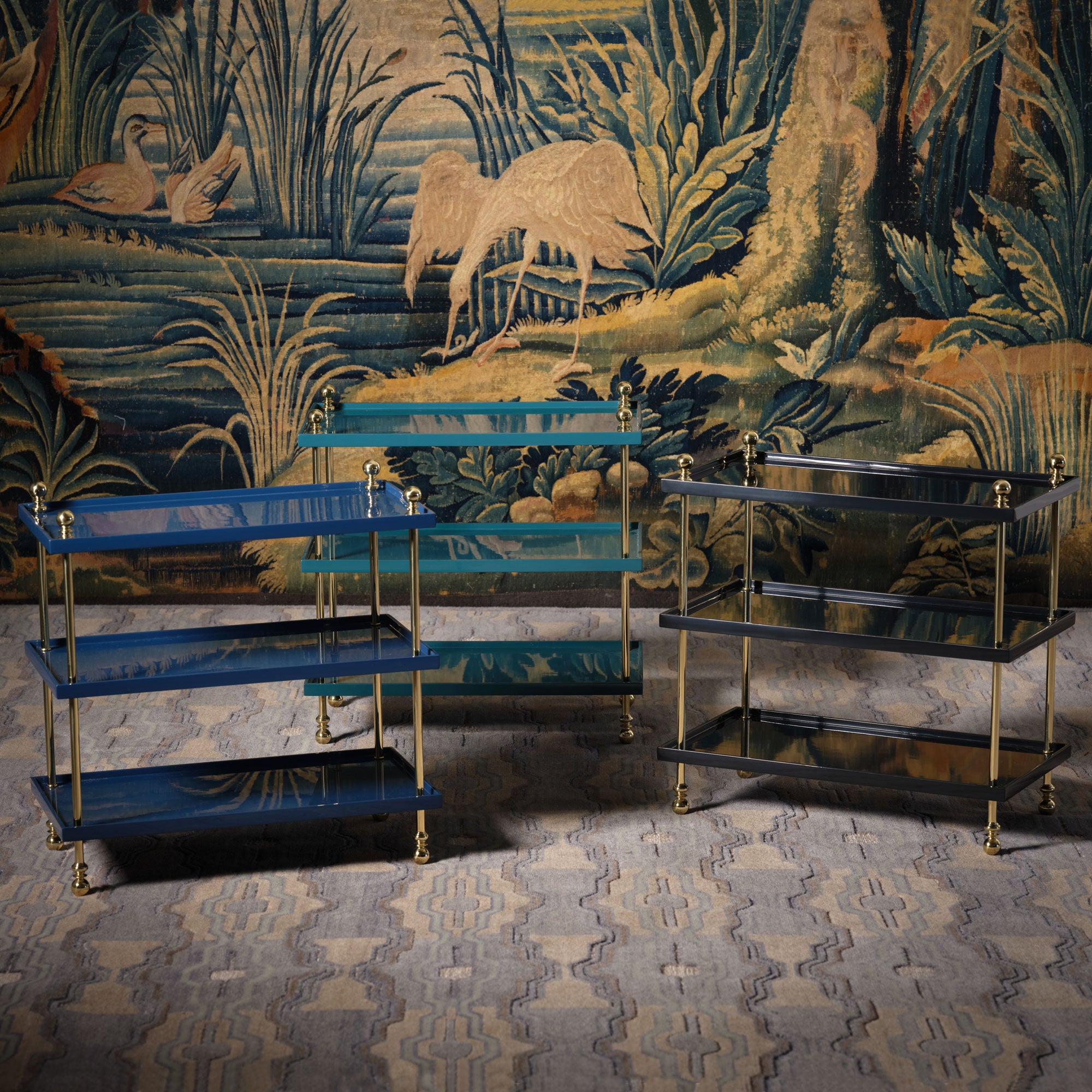 Tiered Drinks Table - Blue