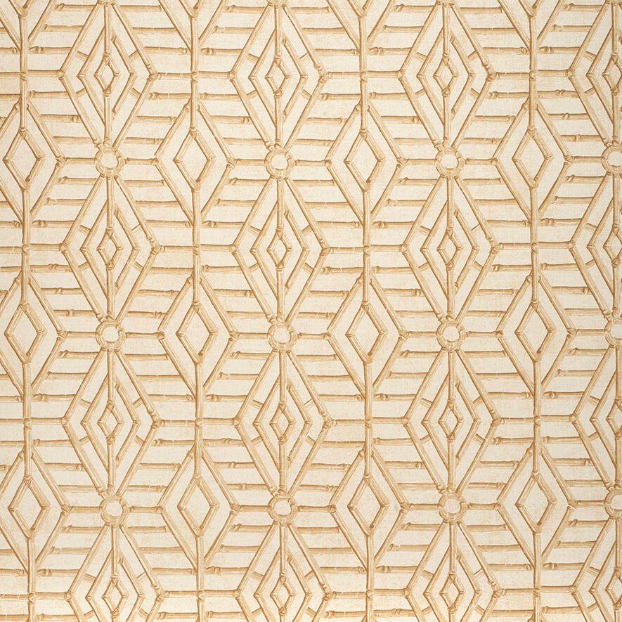 Bamboo Cane Textured &#8211; Beige on Ecru