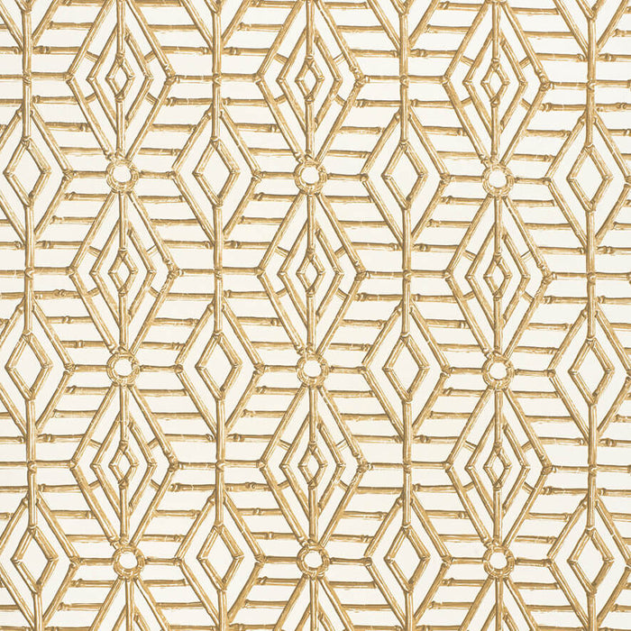 Bamboo Cane Textured - Beige on White