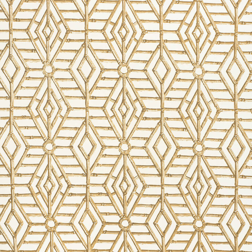 Bamboo Cane Textured &#8211; Beige on White