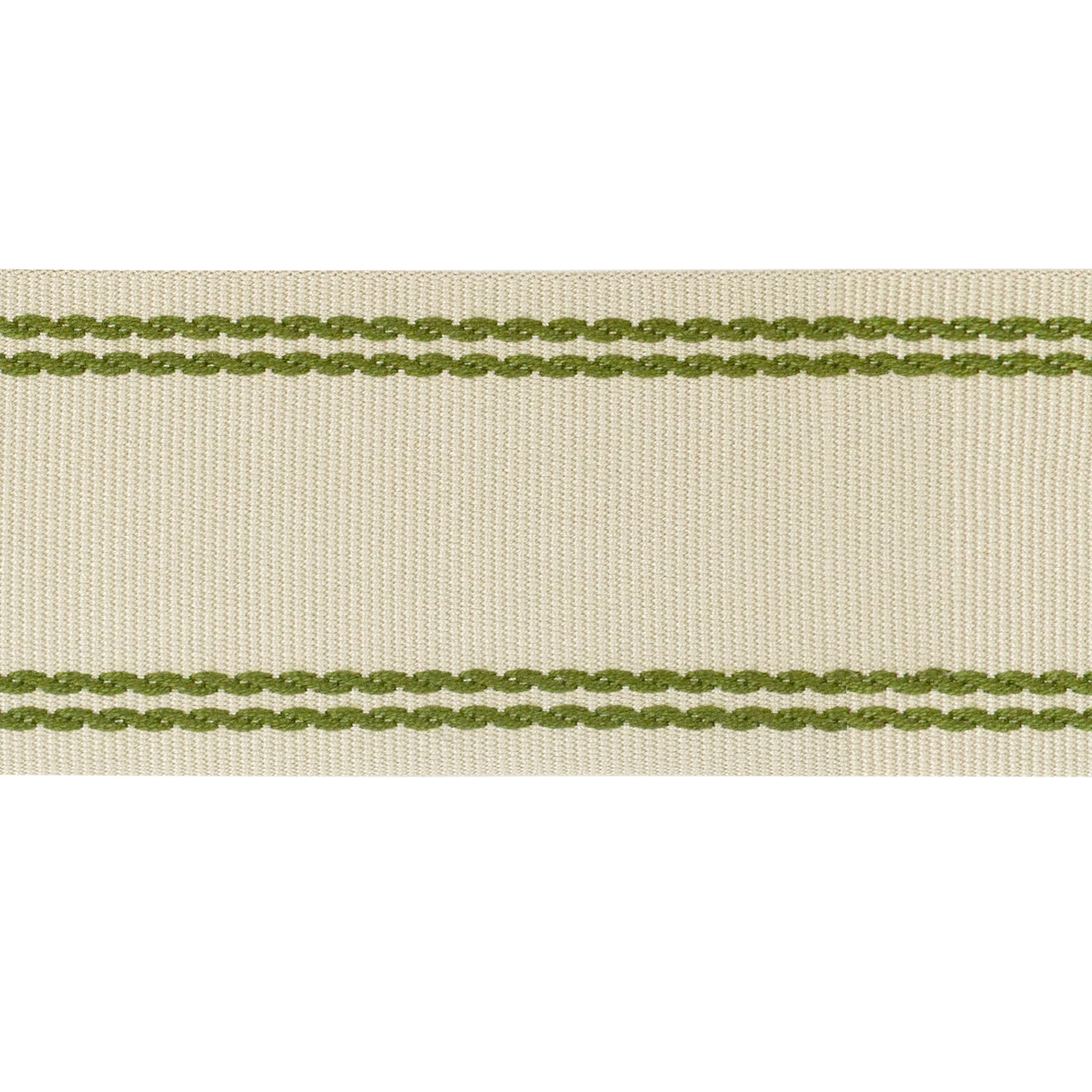 Braid with Tramlines in Flax and Olive Green