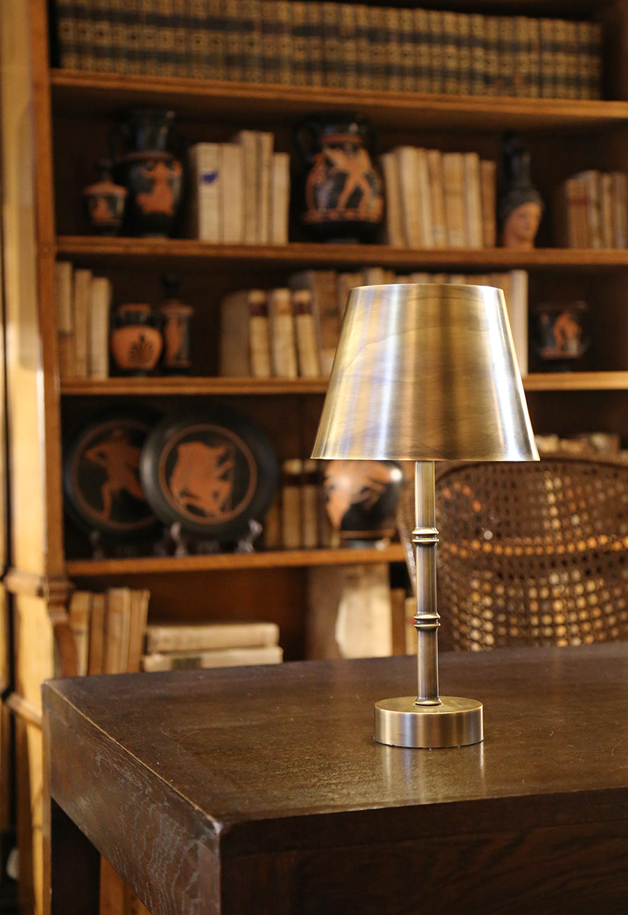 Bamboo Cordless Table Lamp - Brass