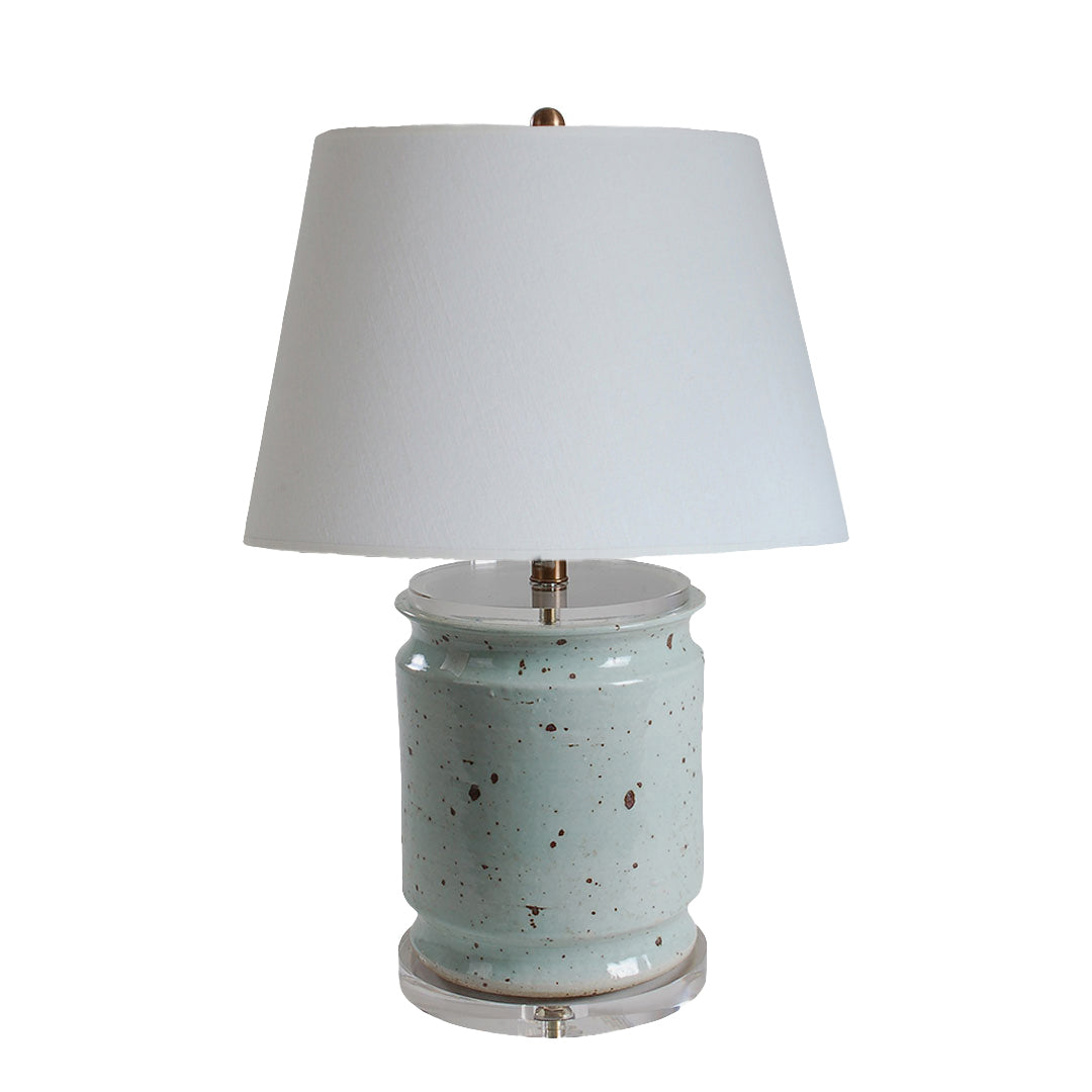 Celadon Cache Pot Table Lamp