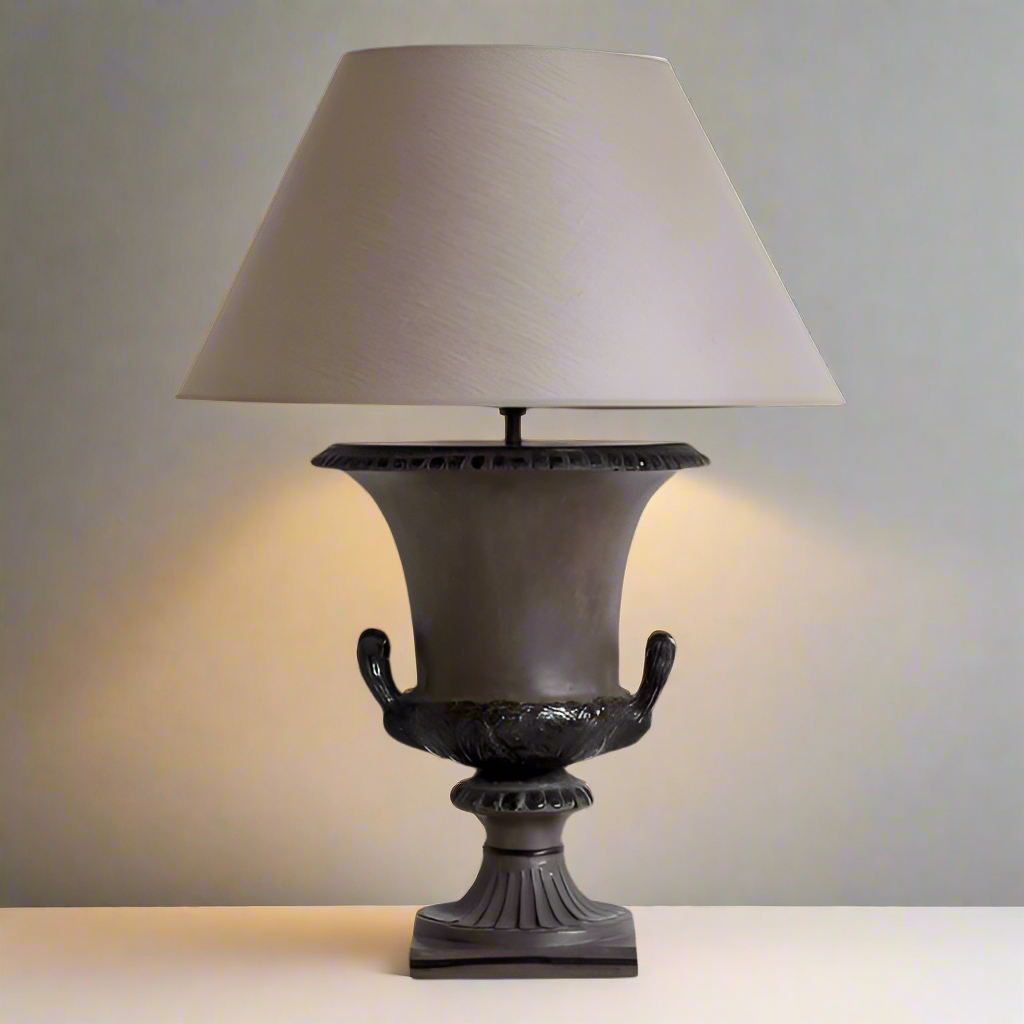 1970s Italian Glazed Terracotta Urn Table Lamp