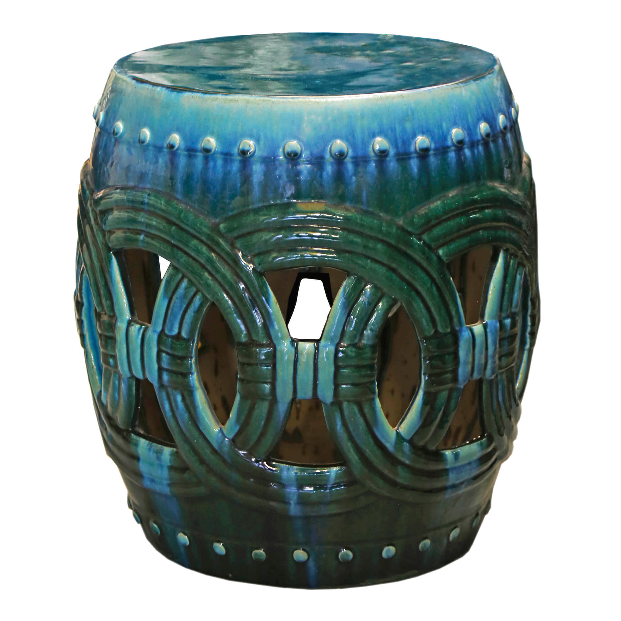 Circle Garden Stool &#8211; Turquoise WS