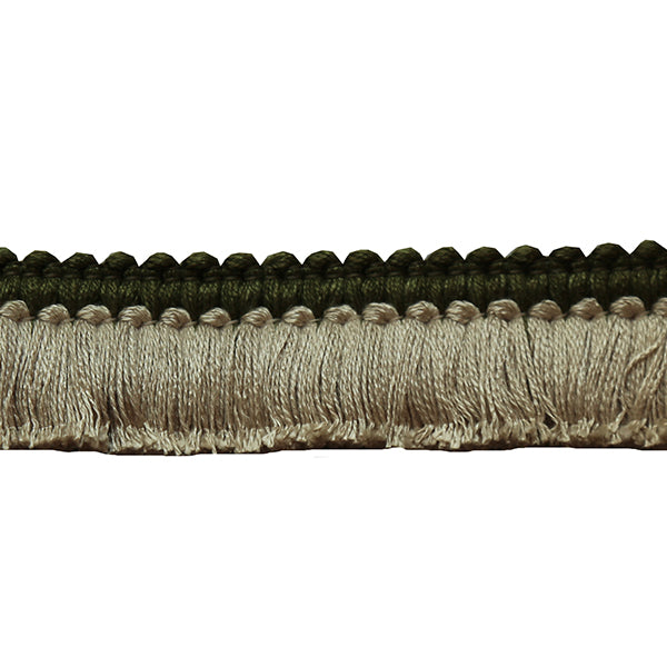 Cut Ruche in Olive Green and Flax