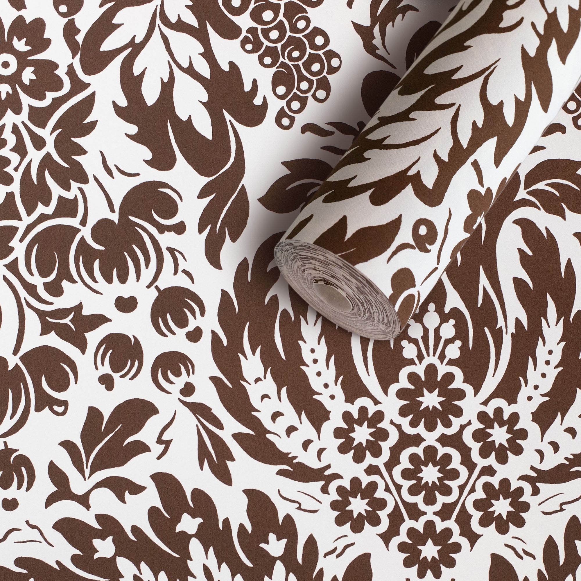 Damask Wallpaper - Brown