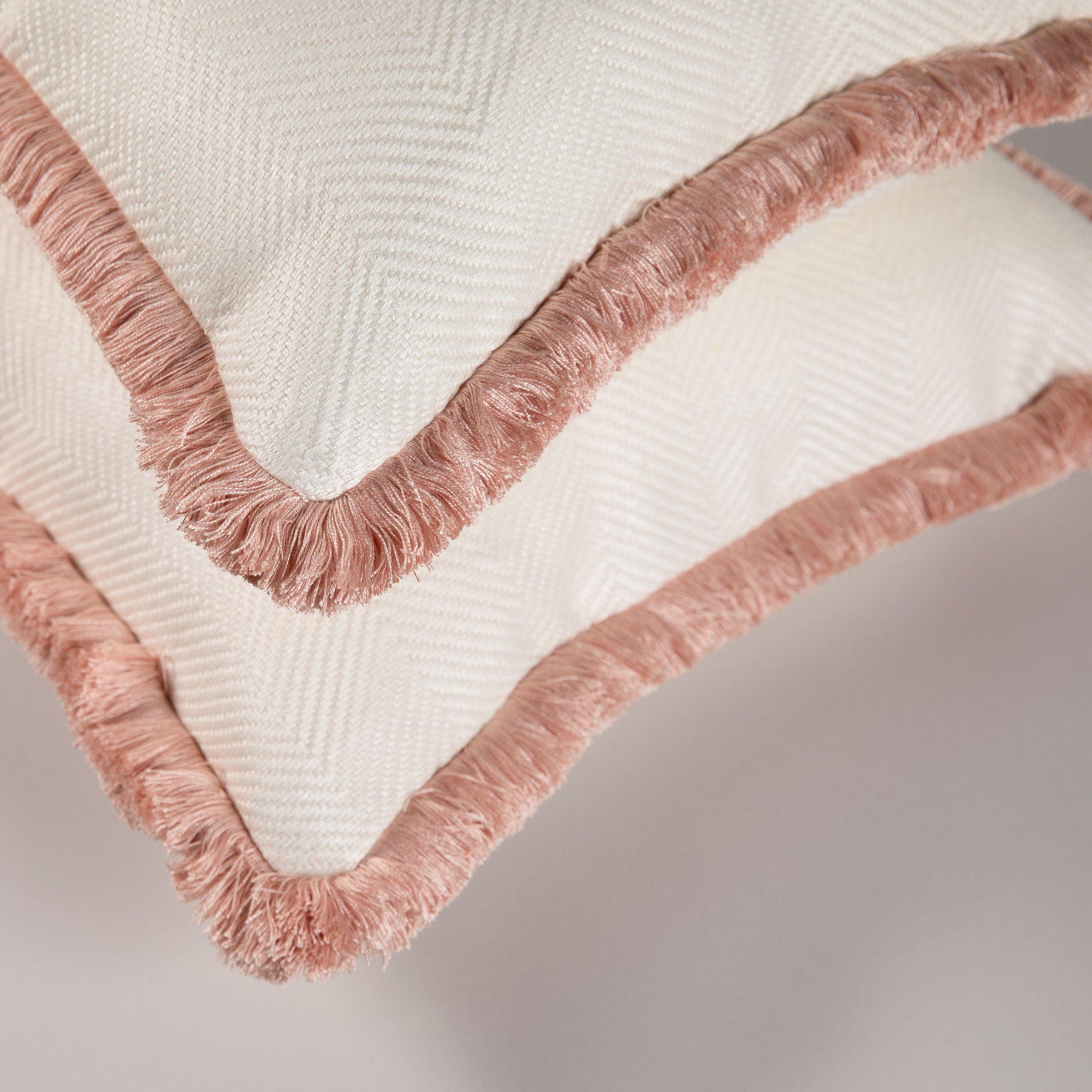 Dorset Cushion - White/Antique Pink