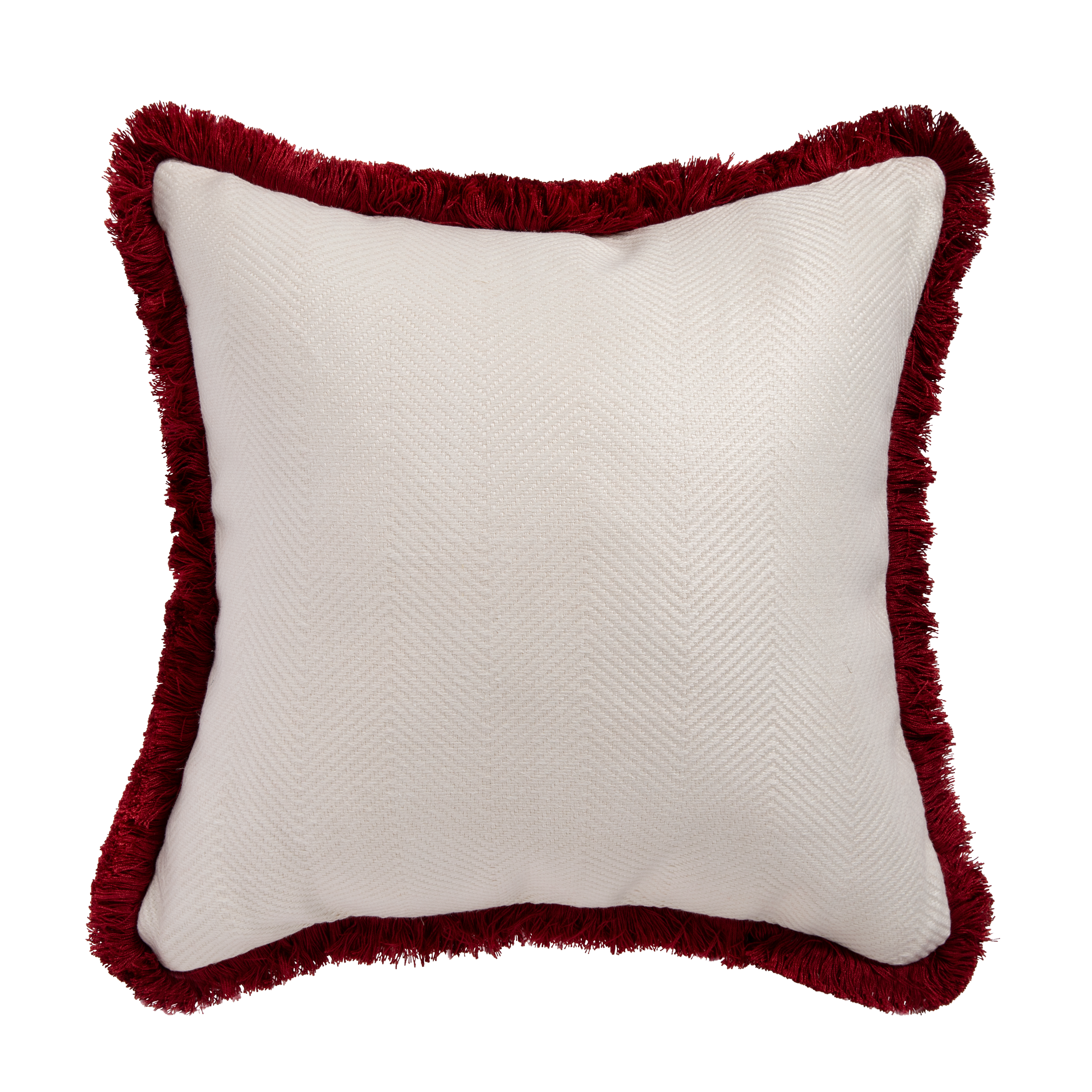 Dorset Cushion - White/Crimson