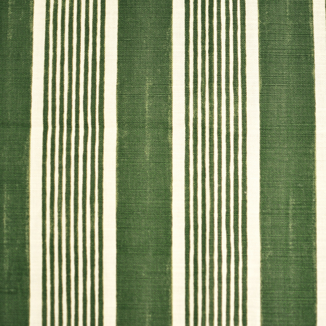Elba Stripe Dark Green on White