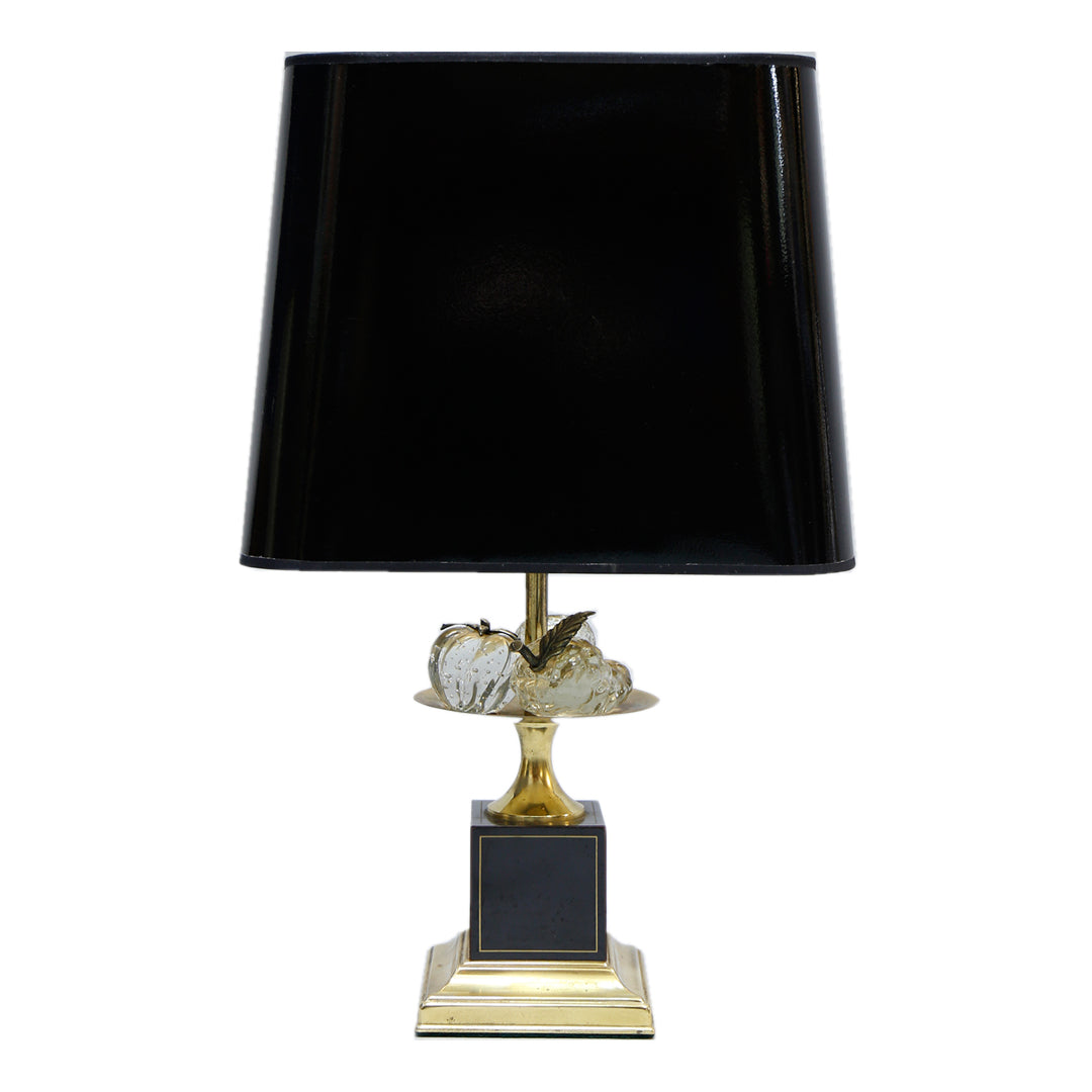 French Glass Fruit Table Lamp