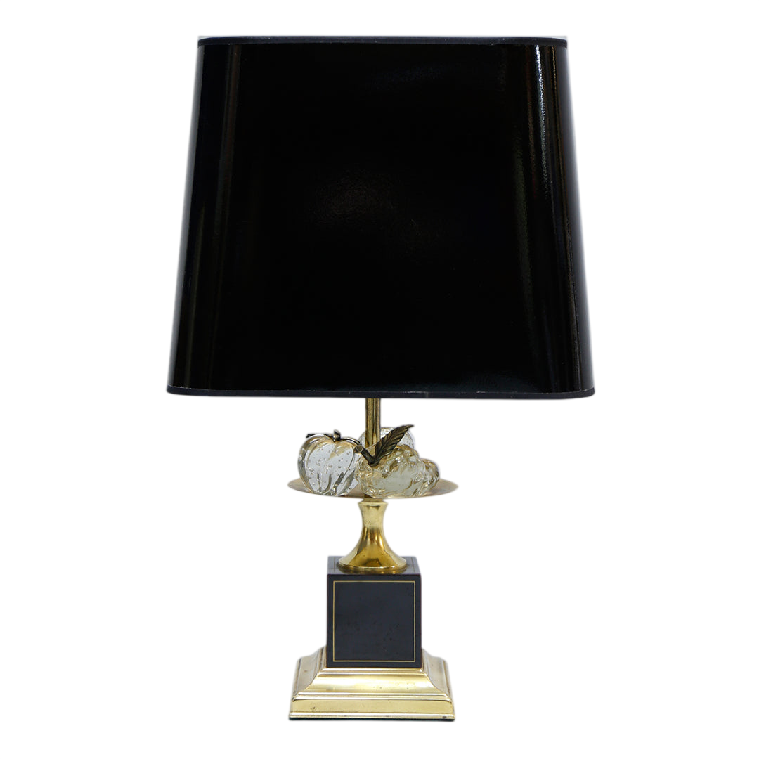 French Glass Fruit Table Lamp
