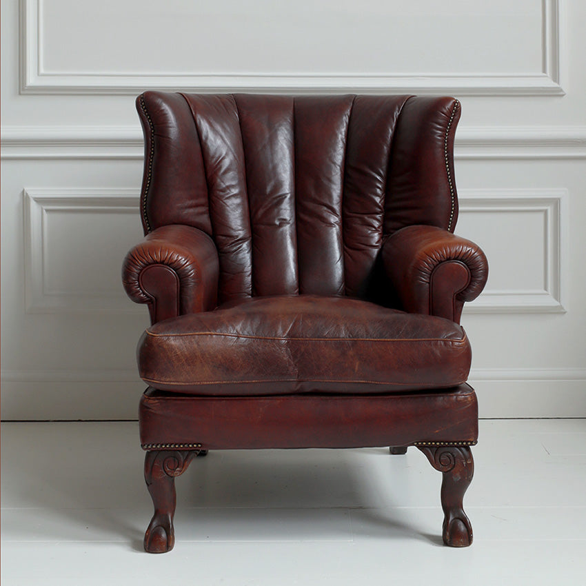 Georgian Leather Wing Armchair