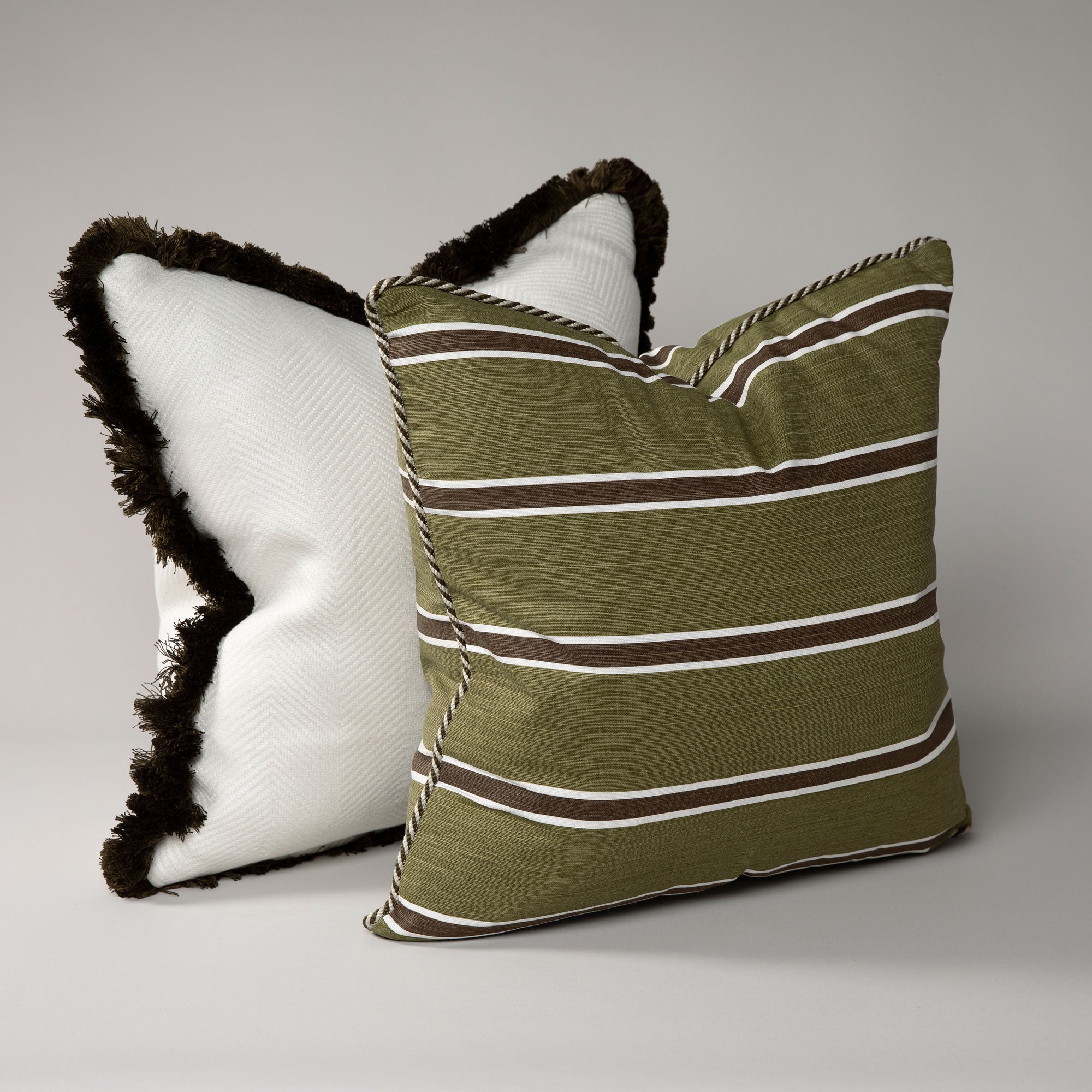 Horizon Stripe - Brown on Dark Olive