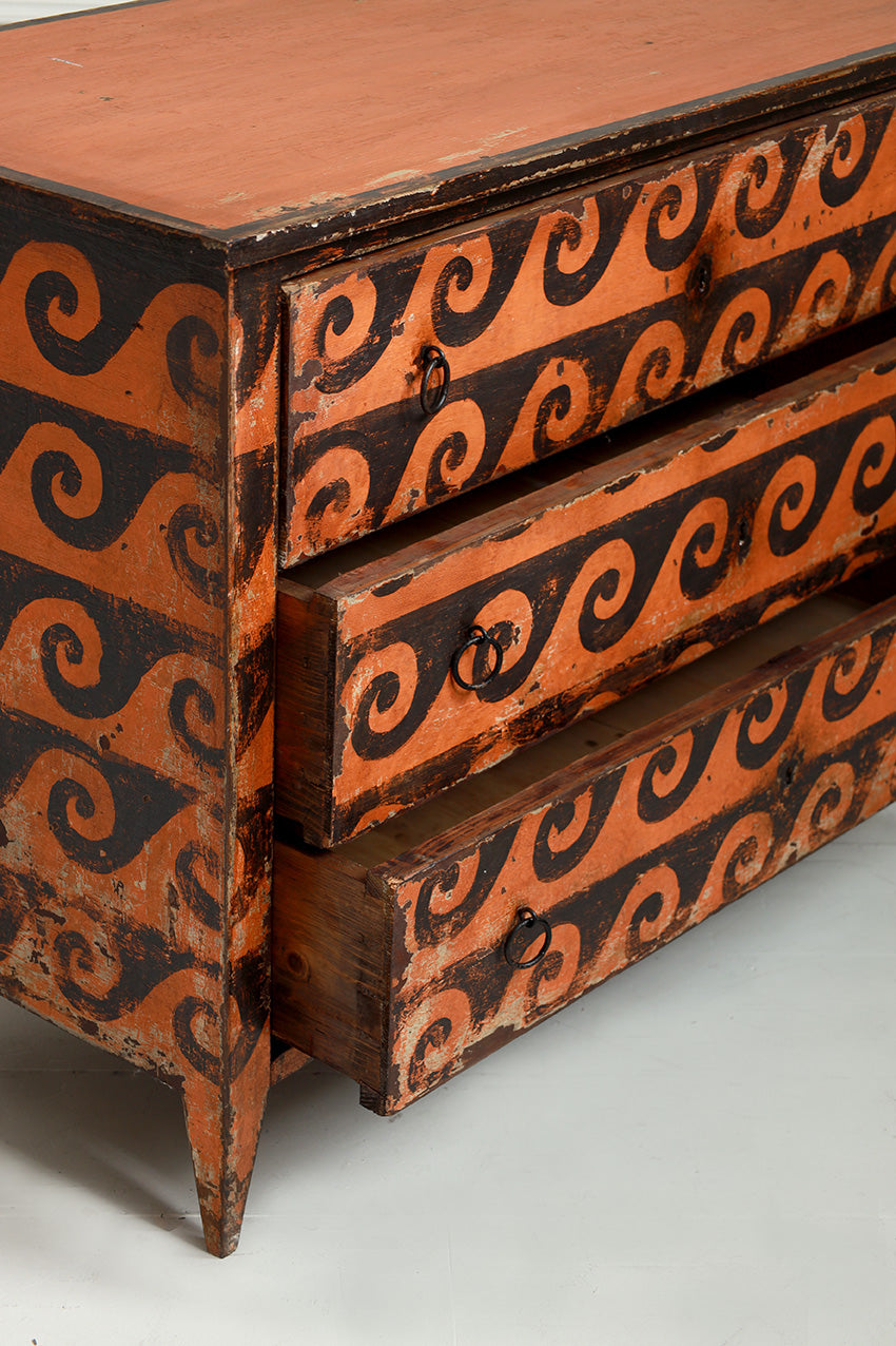 Italian Painted Commode with Wave Motif