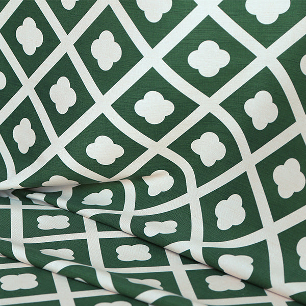 Jardin - Dark Green on Ecru