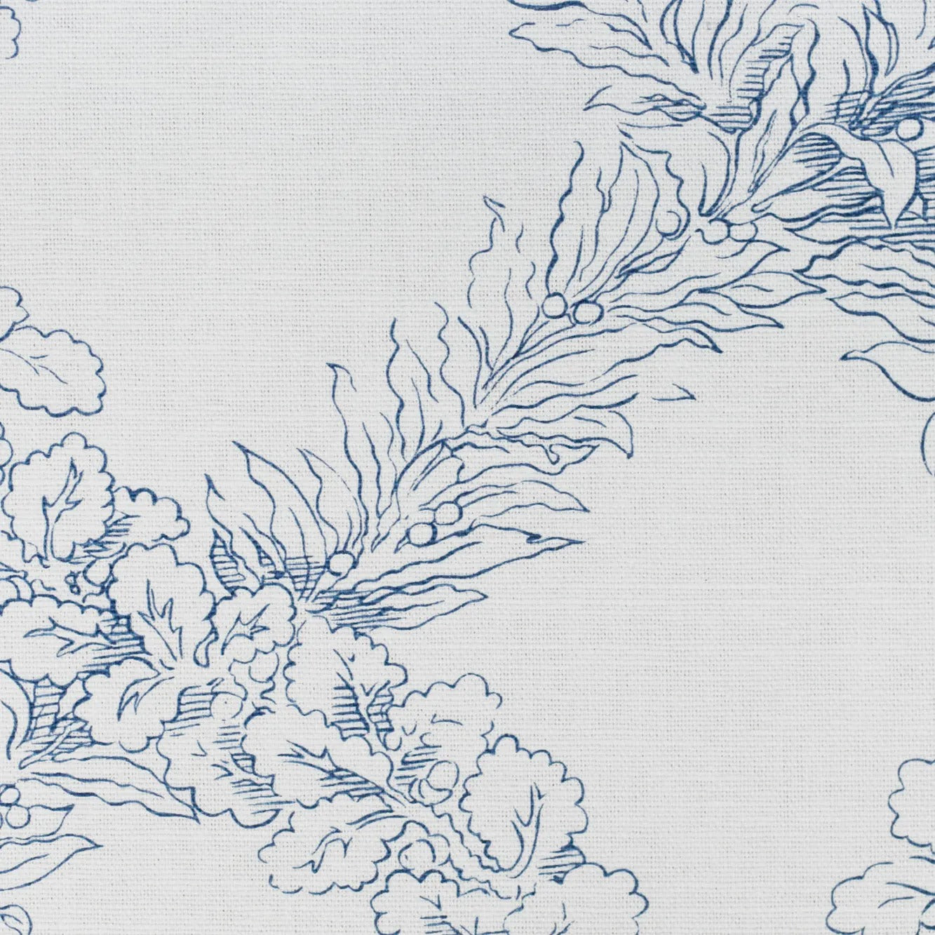 Leaf Trellis - Blue on White