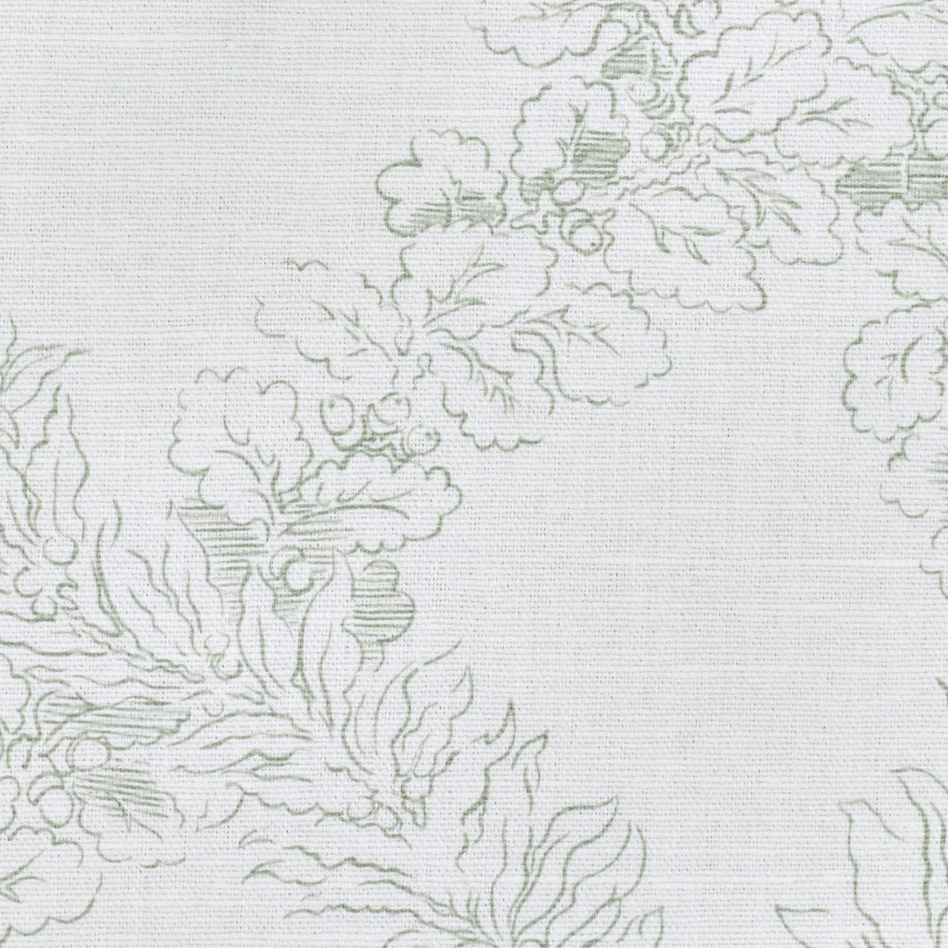 Leaf Trellis - Sage on White