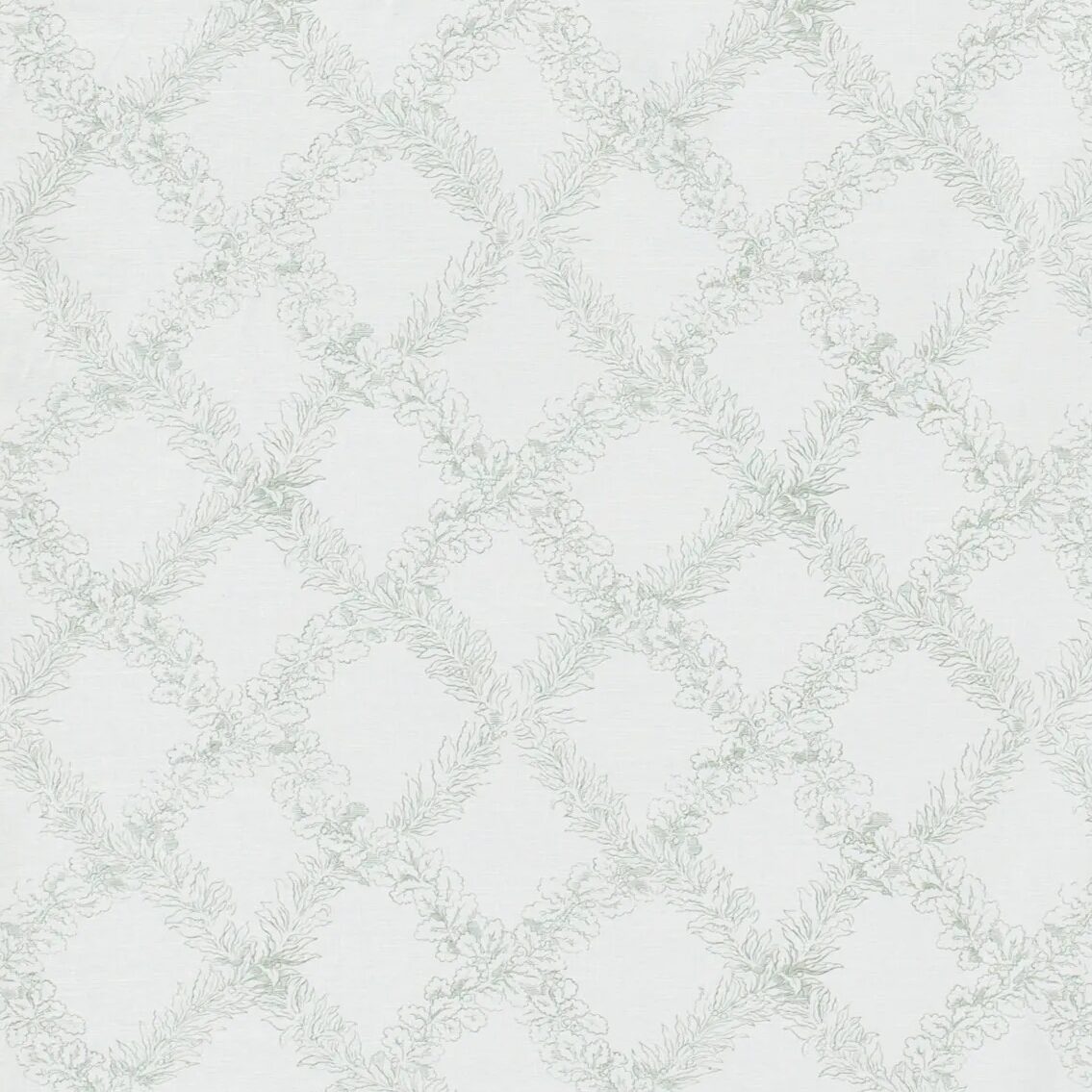 Leaf Trellis - Sage on White
