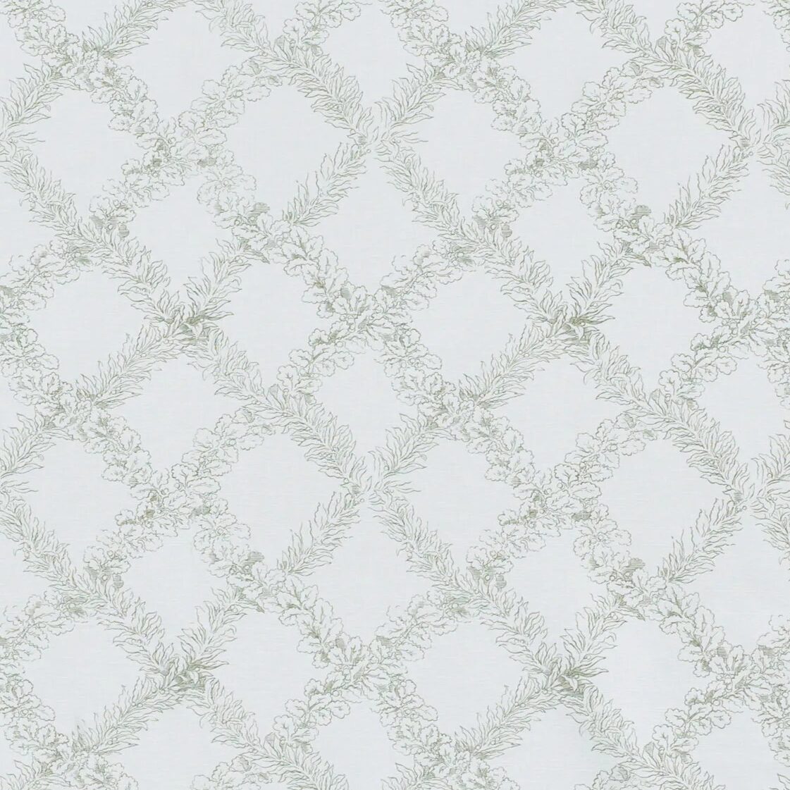 Leaf Trellis - Celadon on White