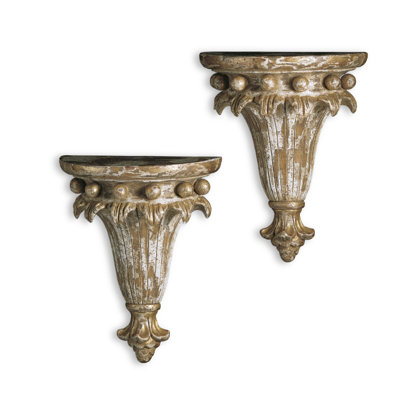 Leaves Wall Bracket - Antiqued Gold