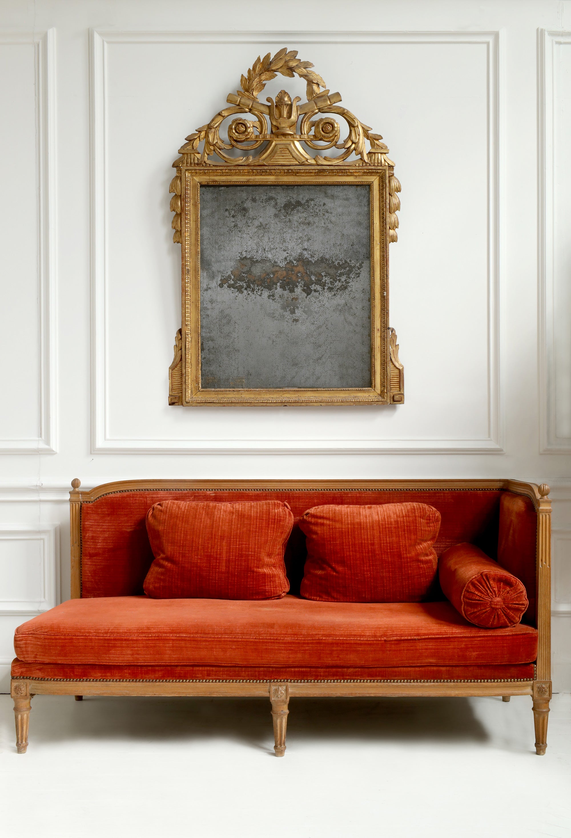 Louis XVI Giltwood Mirror