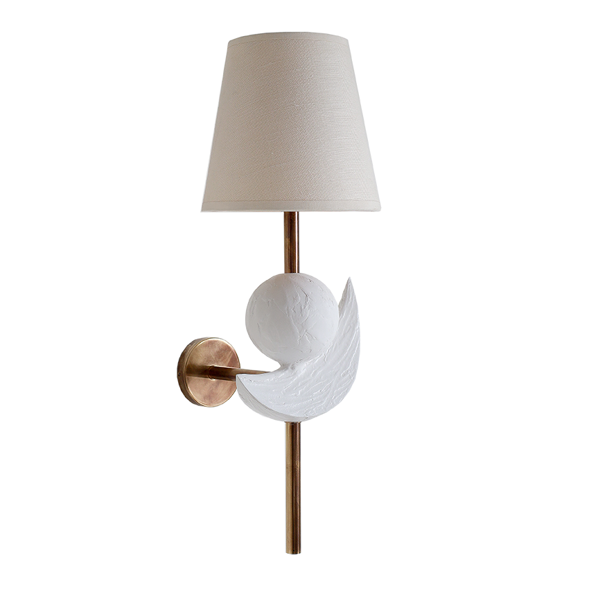 Luna Wall Light - Brass/White