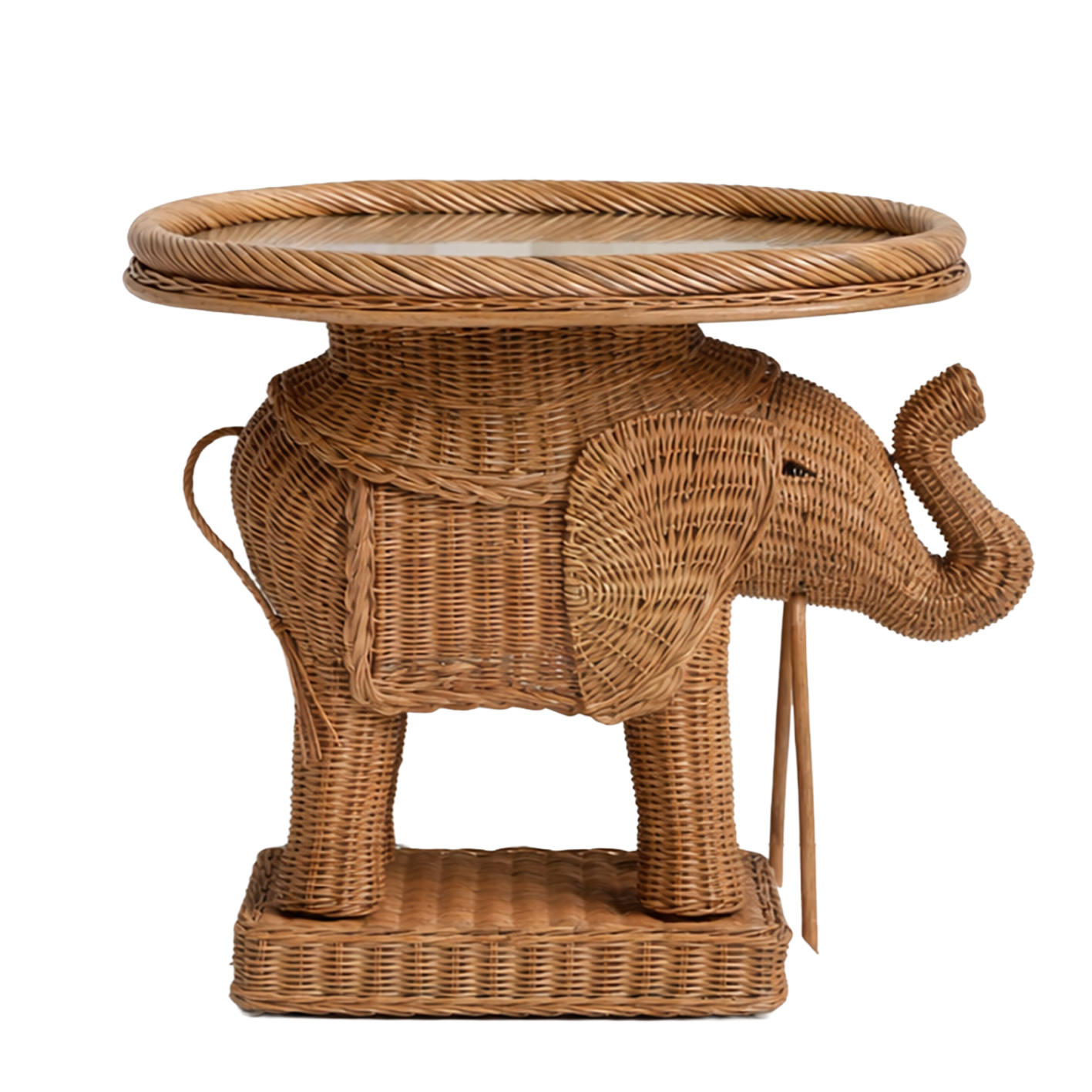 Elephant Rattan Side Table
