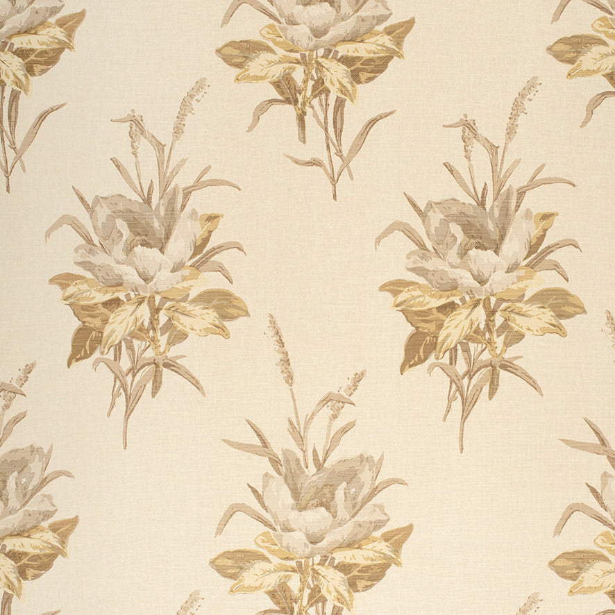 Melba Flower &#8211; Grey on Ecru