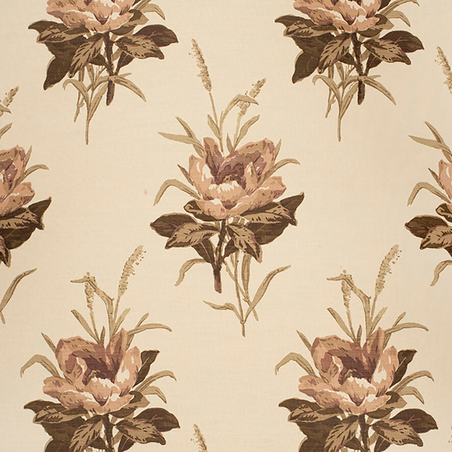Melba Flower &#8211; Plum on Ecru