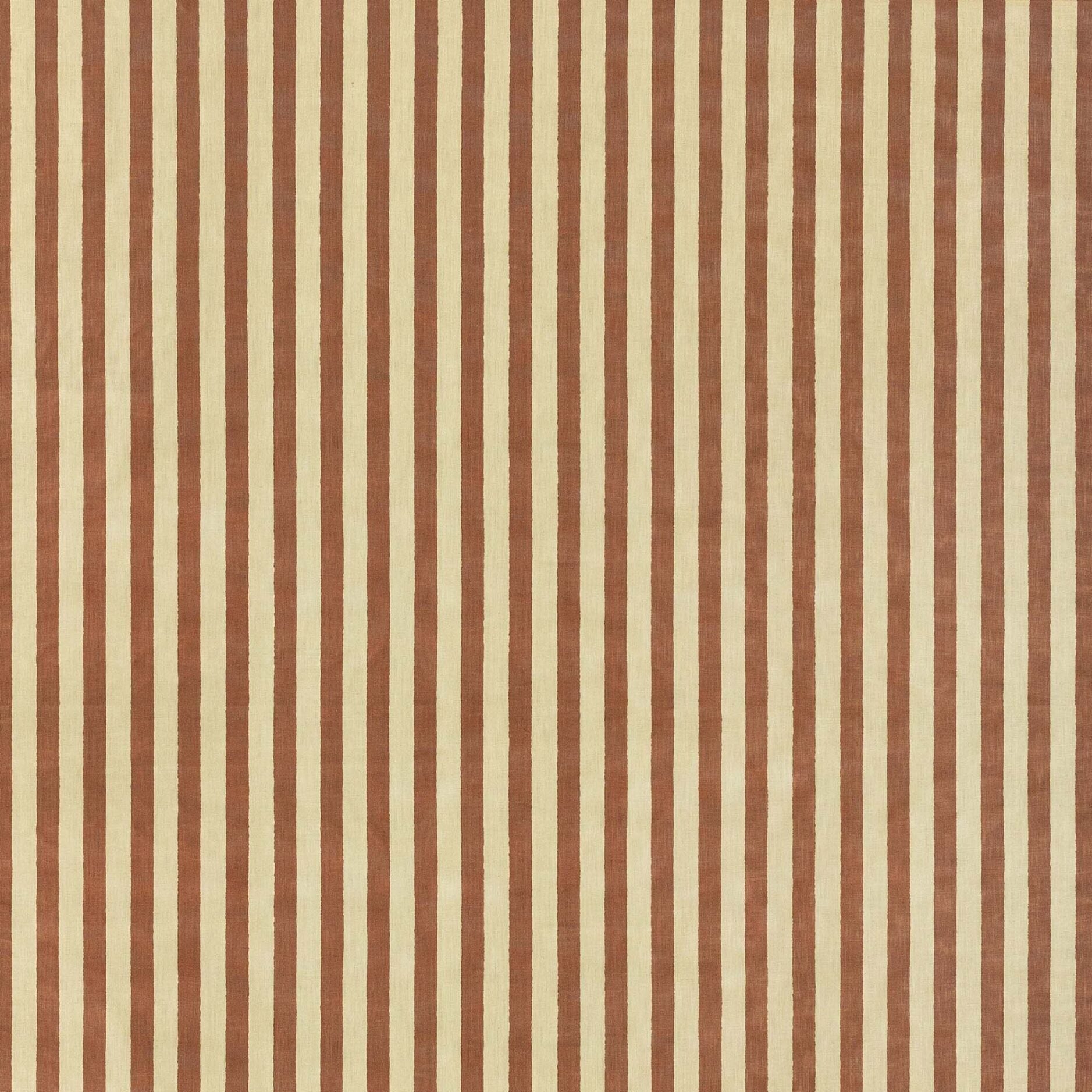 Melba Stripe - Crimson on Natural Glazed Linen
