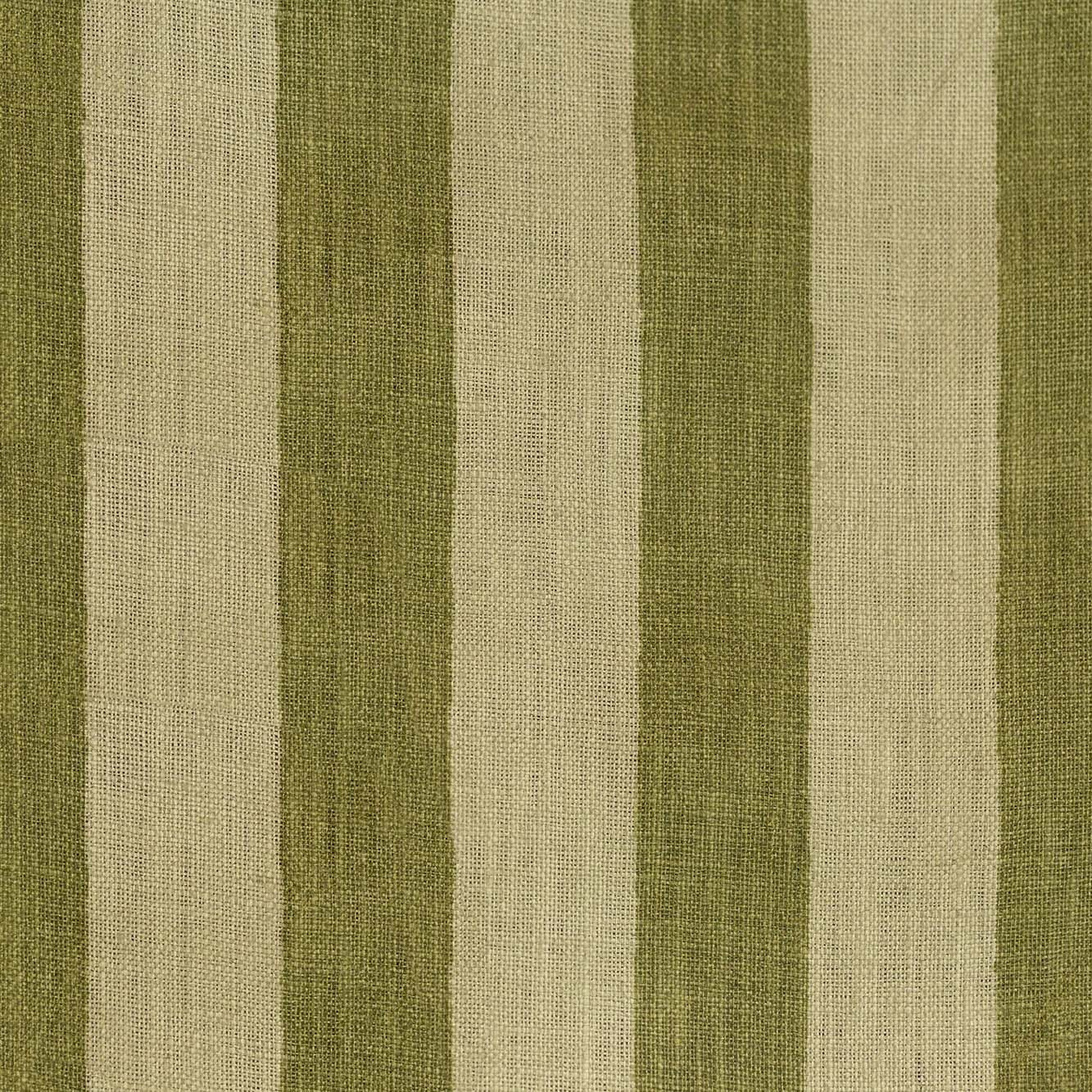 Melba Stripe - Sage on Natural Glazed Linen