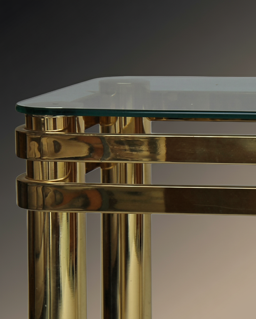 Mid-Century Modernist Brass Console Table