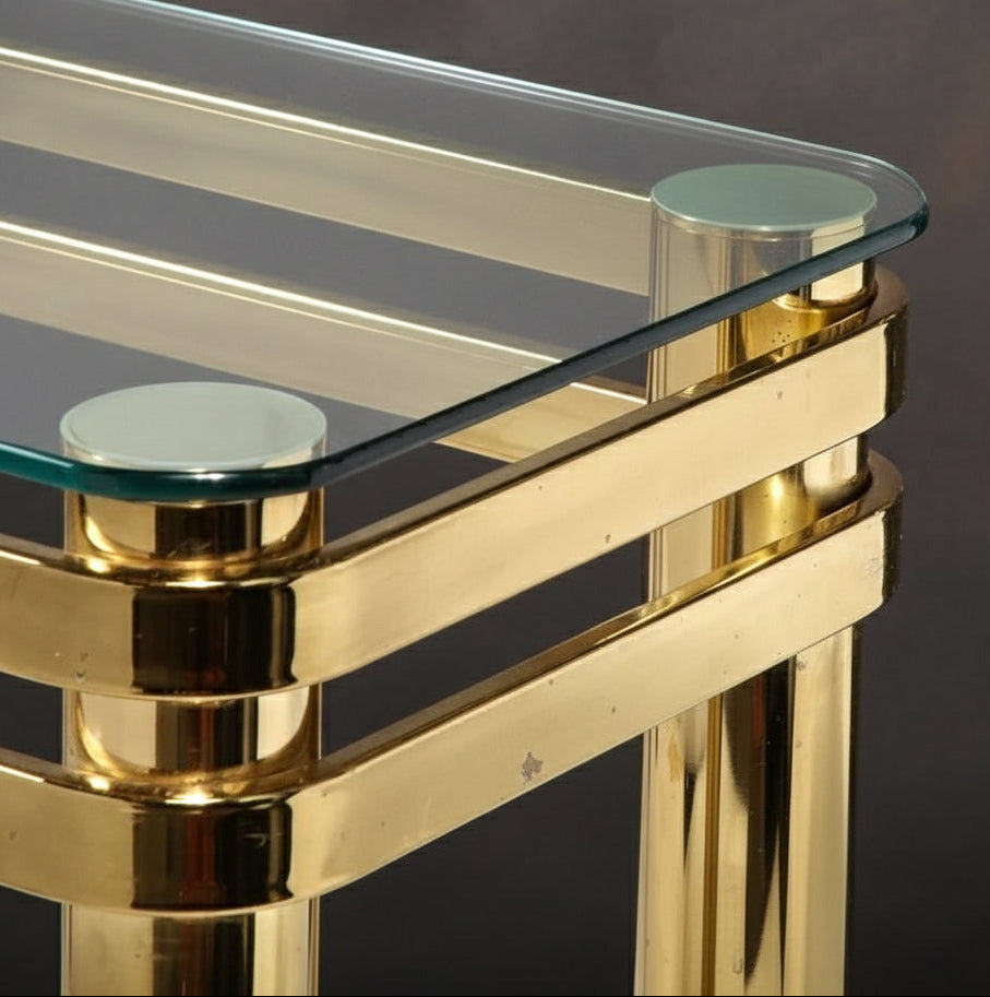 Mid-Century Modernist Brass Console Table