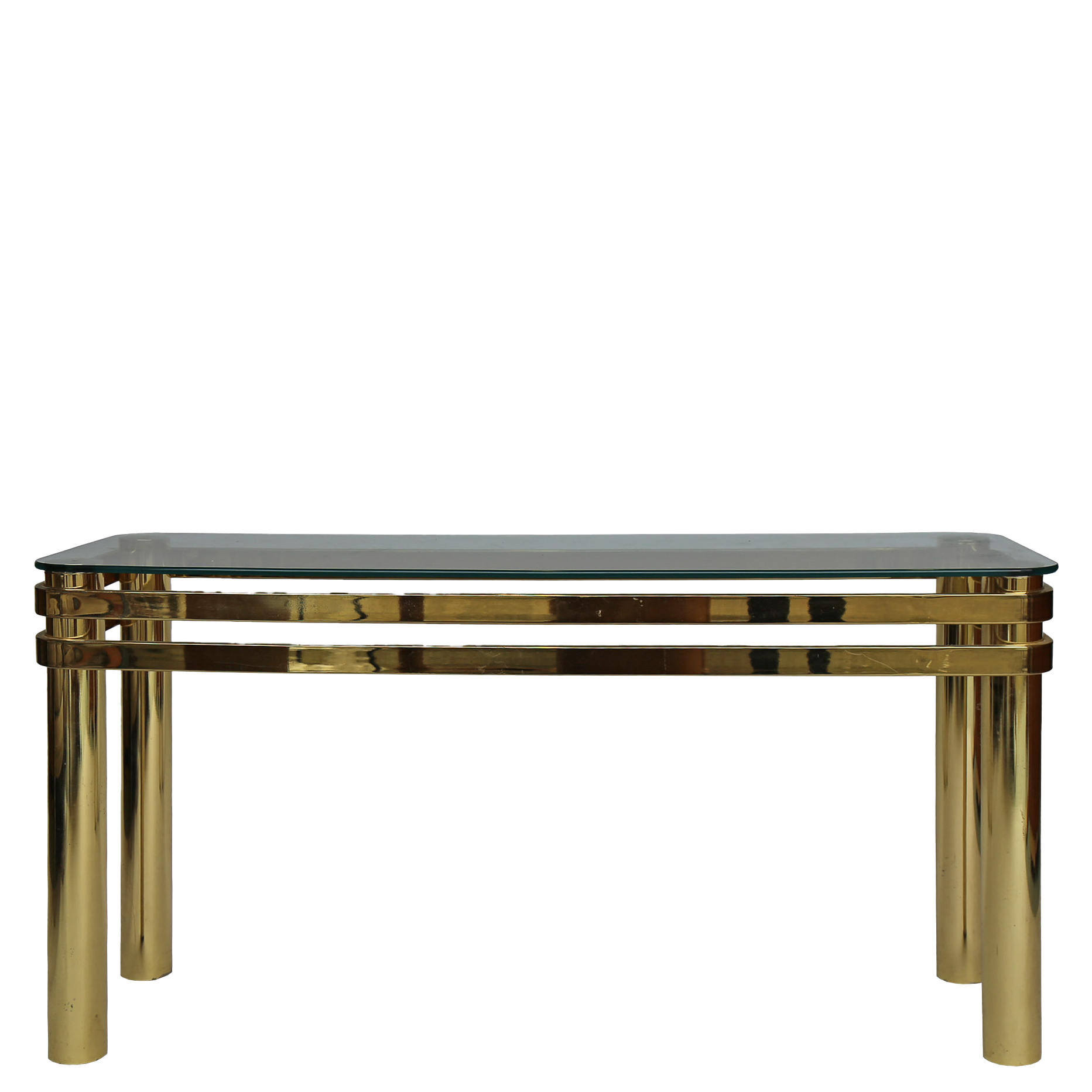 Mid-Century Modernist Brass Console Table