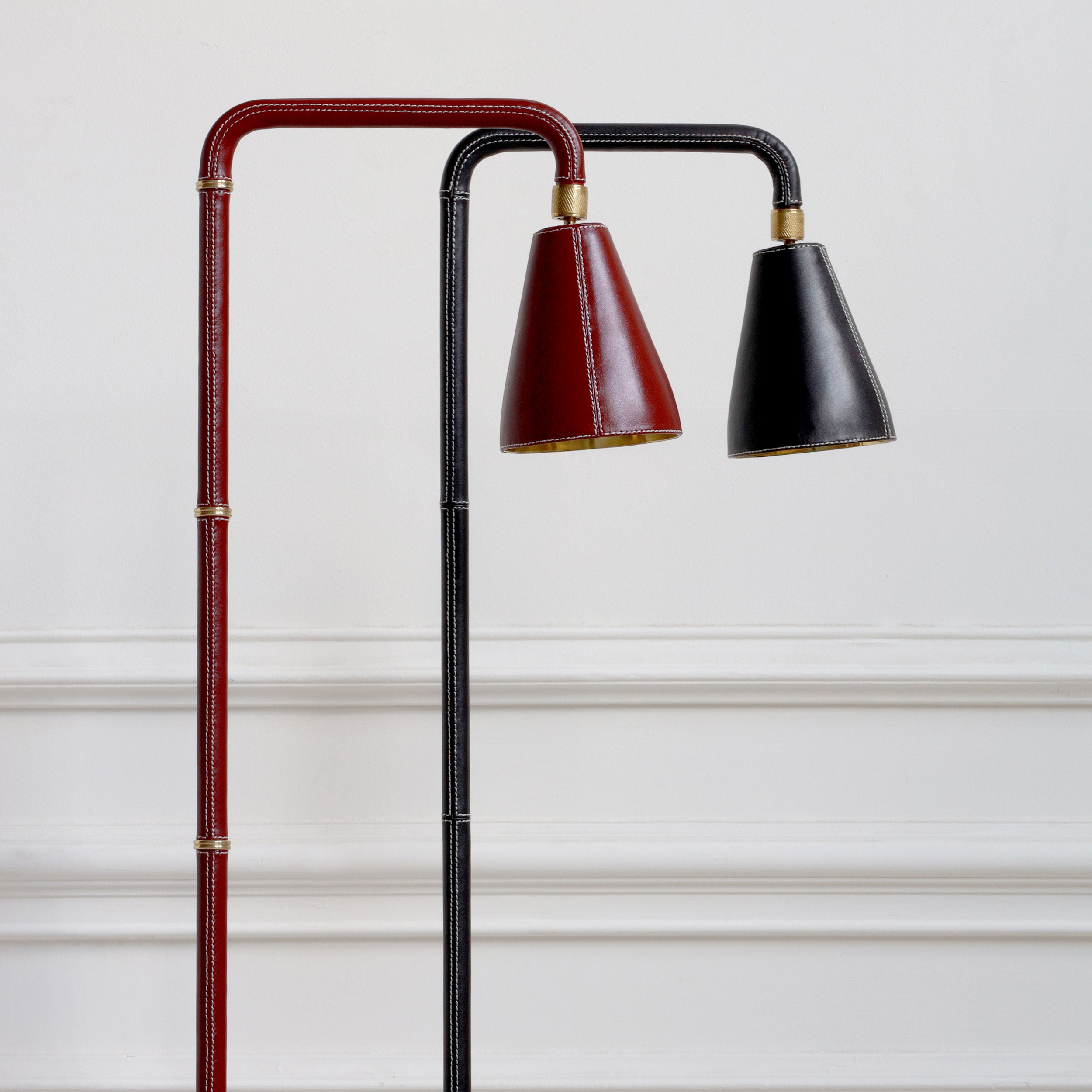 Adnet Reading Lamp - Black Leather