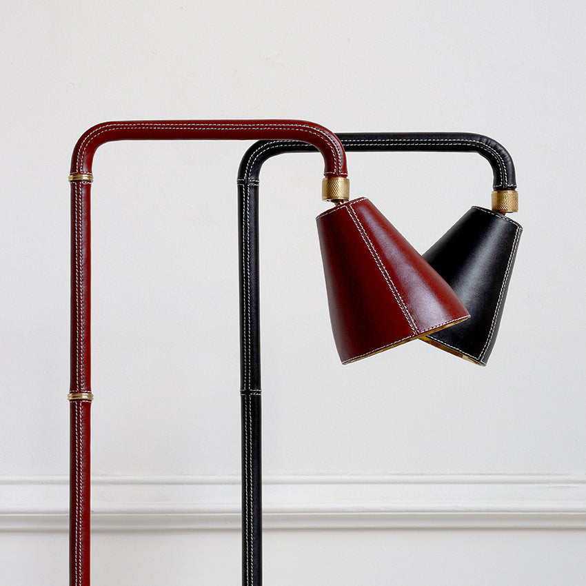Adnet Reading Lamp - Black Leather