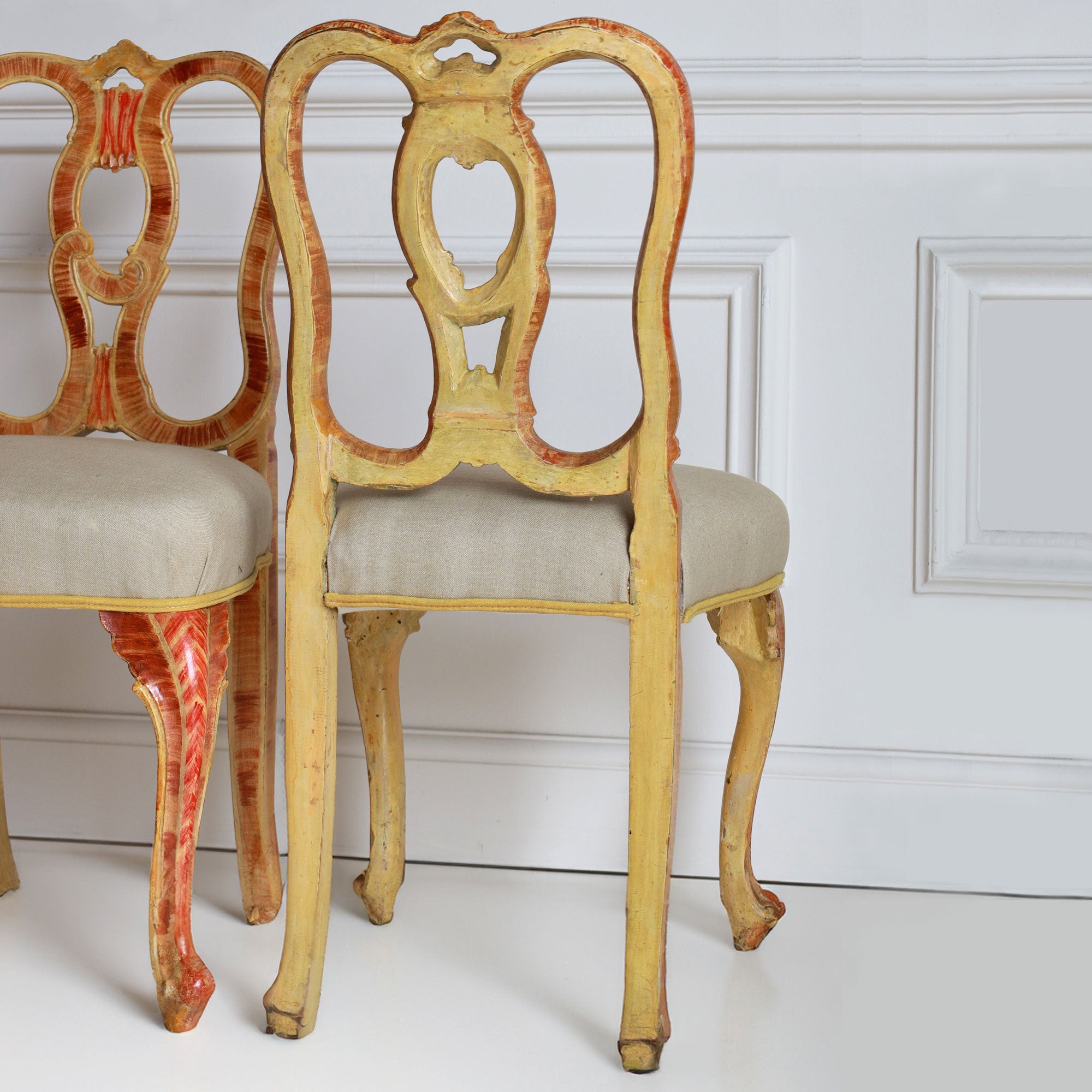 Set of 12 18th Century Venetian Painted Dining Chairs