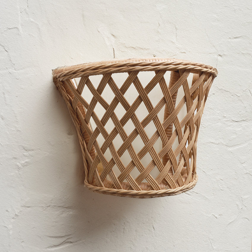 Lattice Rattan Sconce