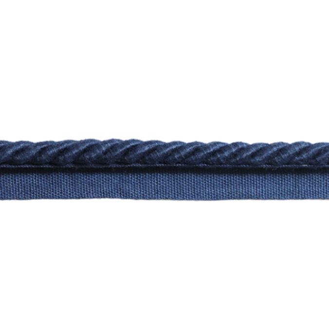 Navy blue rope on a white background