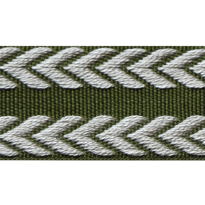 Chevron Braid - Olive Green and Flax