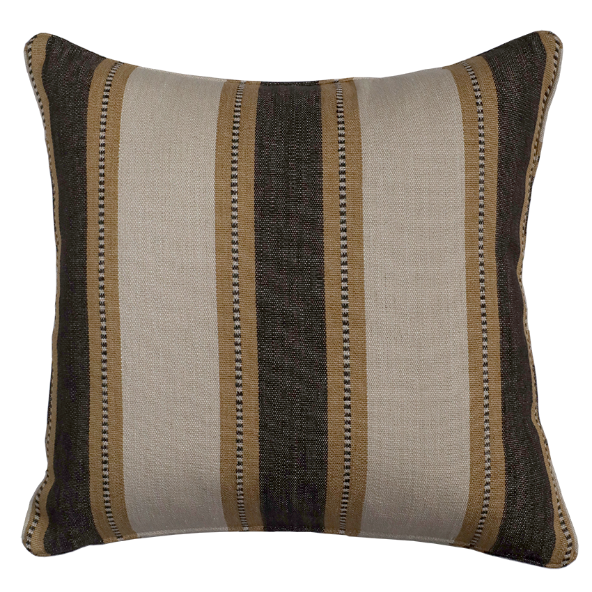 Mirage Stripe Cushion Large - Dark Brown/Amber