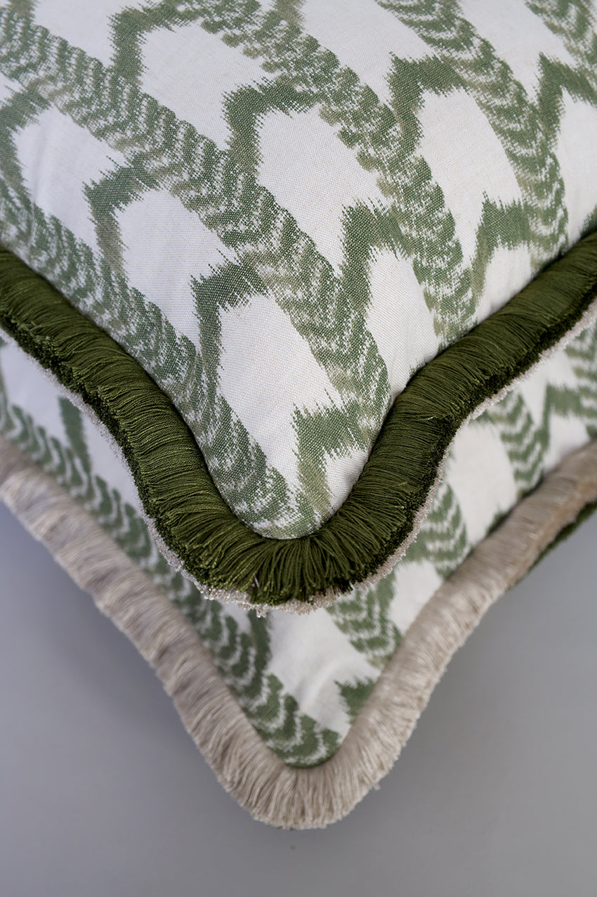 Zigara Stripe Cushion - Green