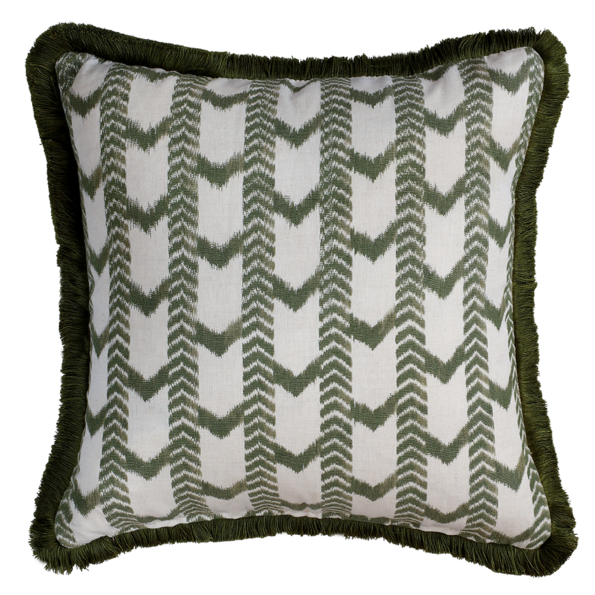 Zigara Stripe Cushion - Green
